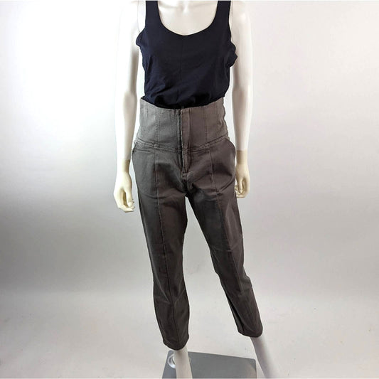 ASOS Grey High Waisted Cropped Pants 6