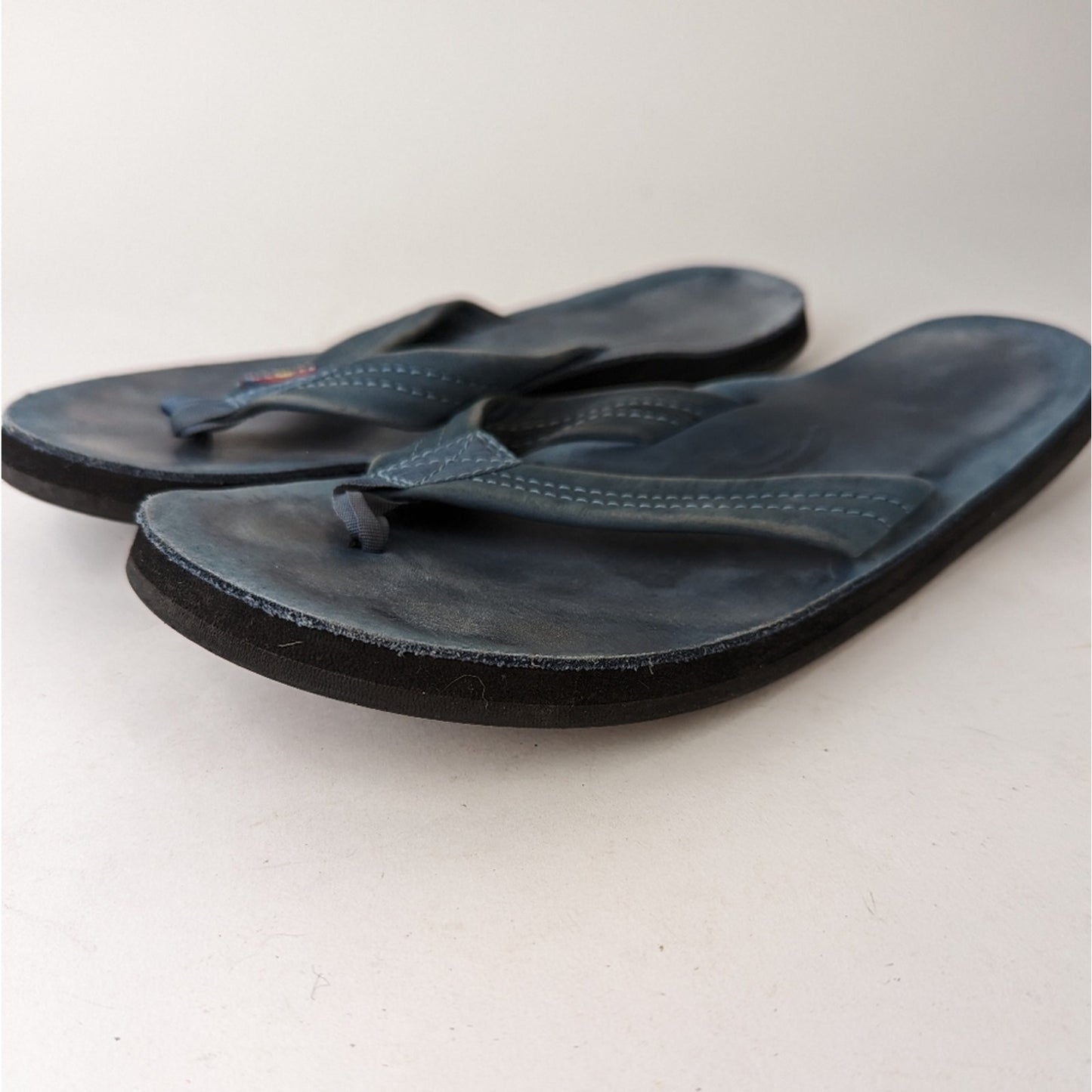 Rainbow Classic Leather Sandals Blue