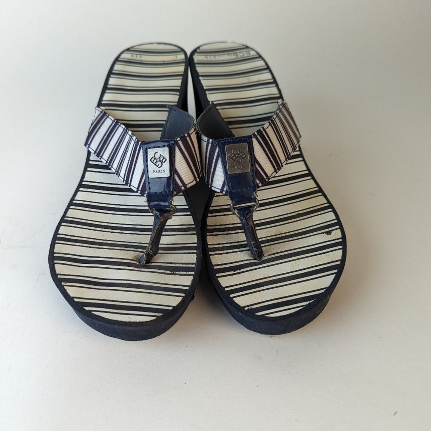 BCBG Paris Sager Wedge Flip Flops - 9