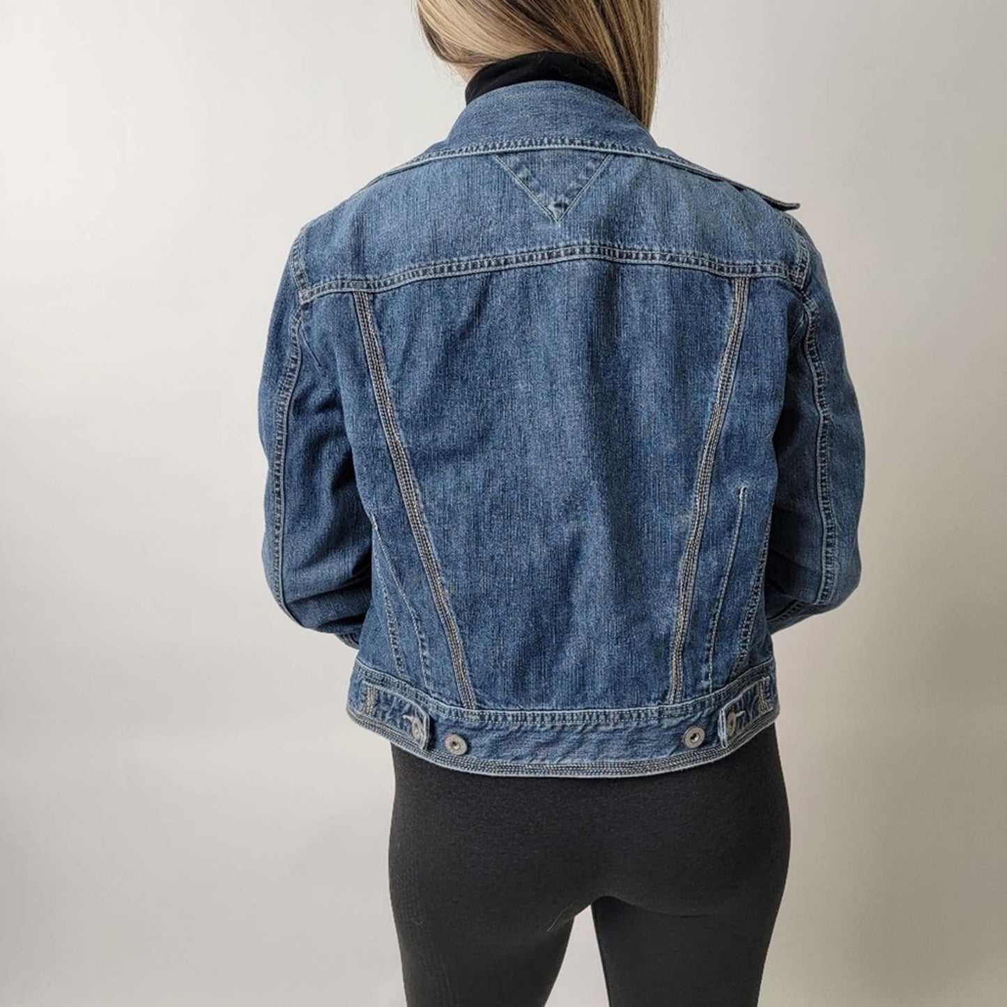 AEO Distressed Denim Jean Jacket - L