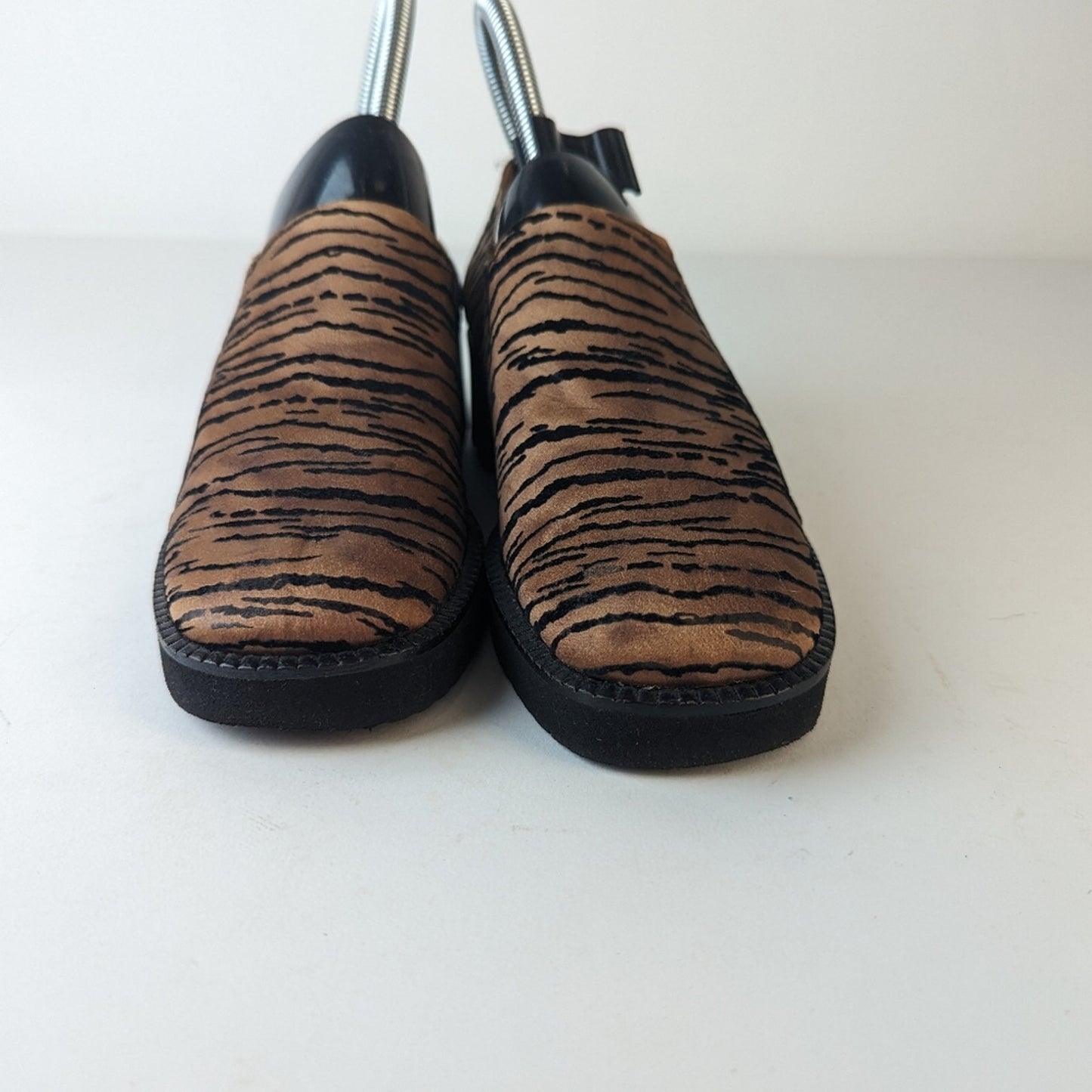 Heyraud Paris Tiger Print Chunky Slip On Loafer