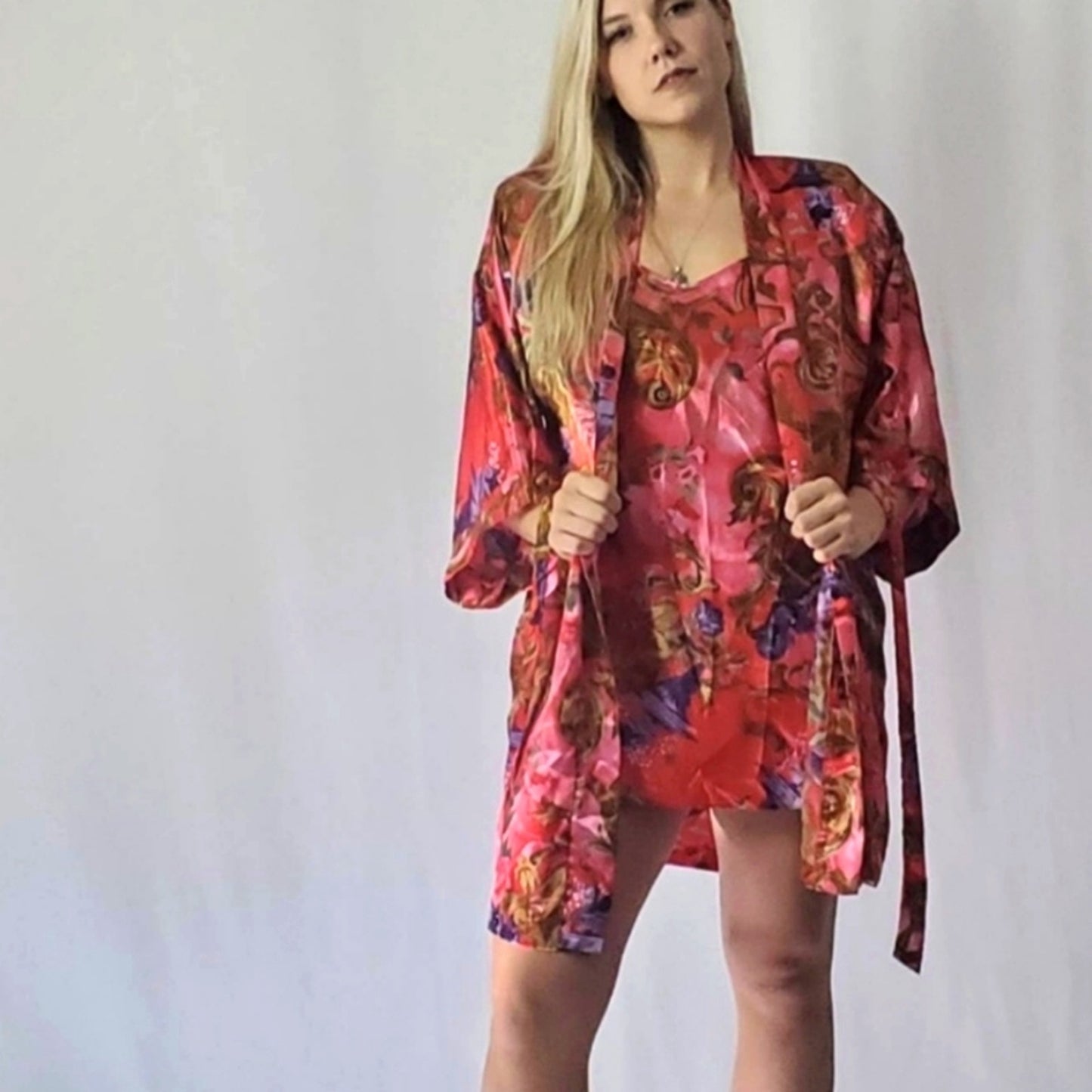 Vintage 80's Silky Lingerie Set - Medium