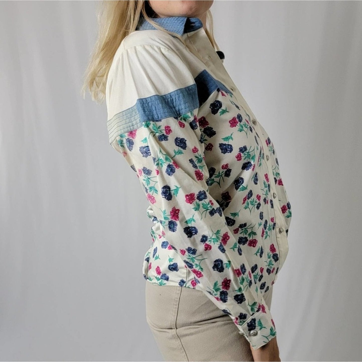 Vintage 90s Western Muted Multicolor Long Sleeve - S,L,XL