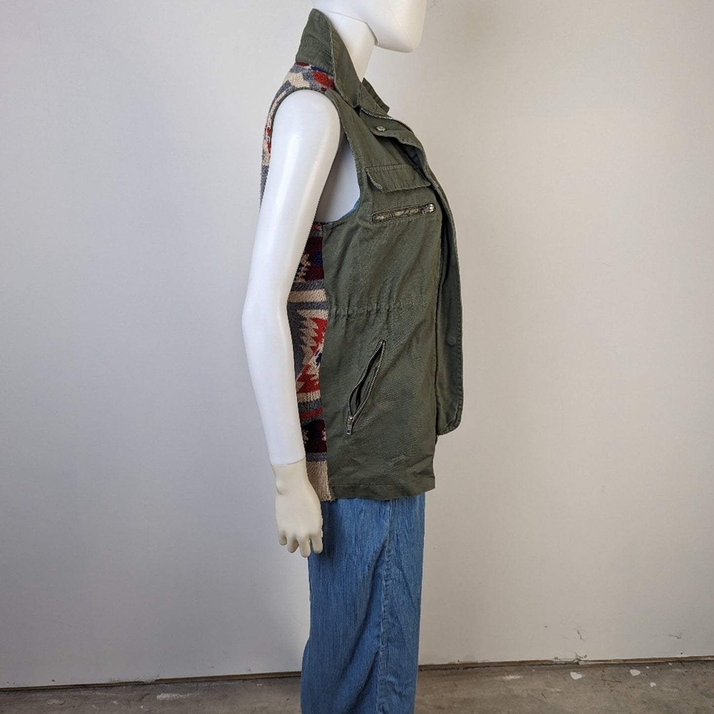 Thread & Supply Olive Green Utility Vest - XS