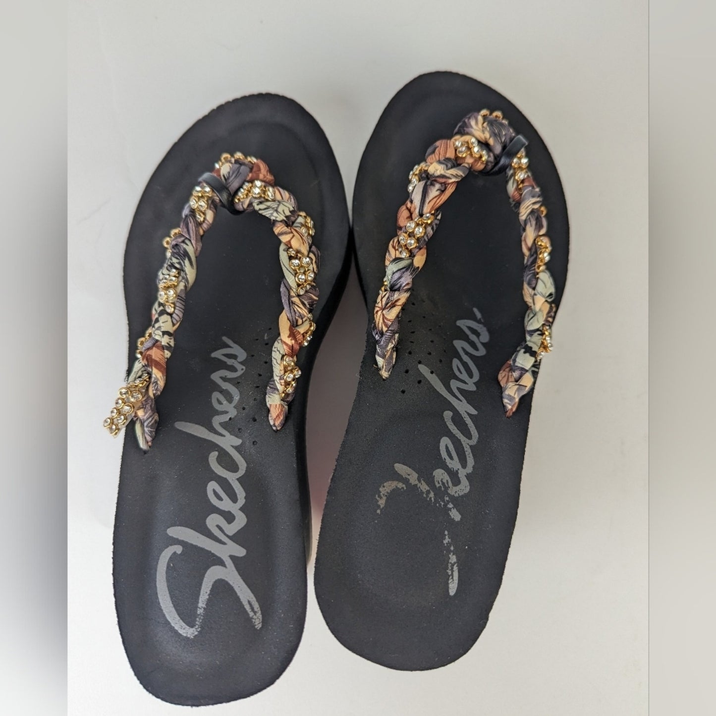 Skechers Platform Braided Sandals - 8