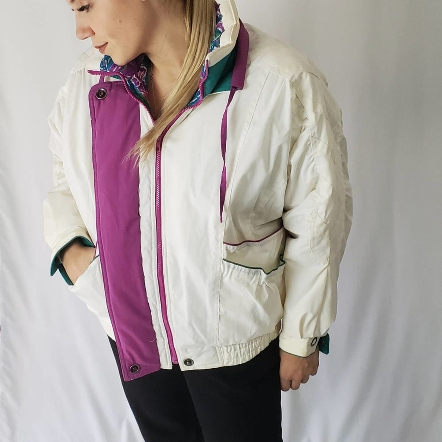 Vintage 80s - 90s Izzy Color Block Ski Jacket Coat