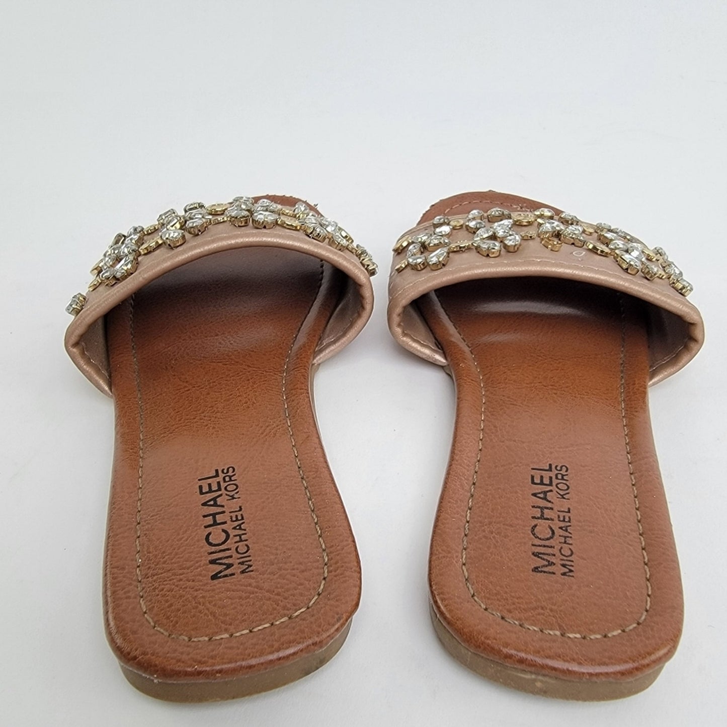 Michael Michael Kors Girls Rhinestone Gem Flip Flop Sandals - 1 C