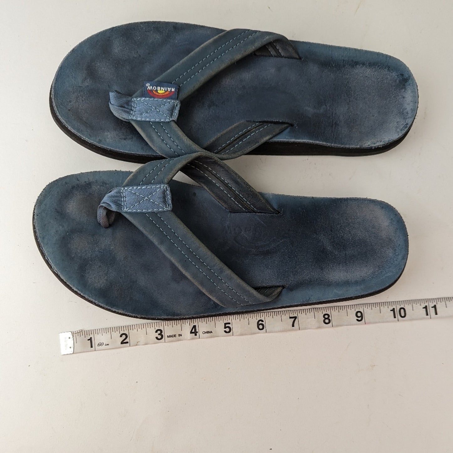 Rainbow Classic Leather Sandals Blue