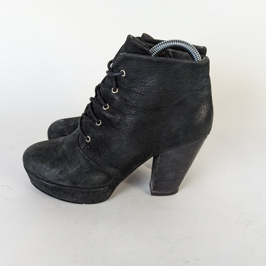 Steve Madden Raspy Black Suede Chunky Ankle Boots -  8.5