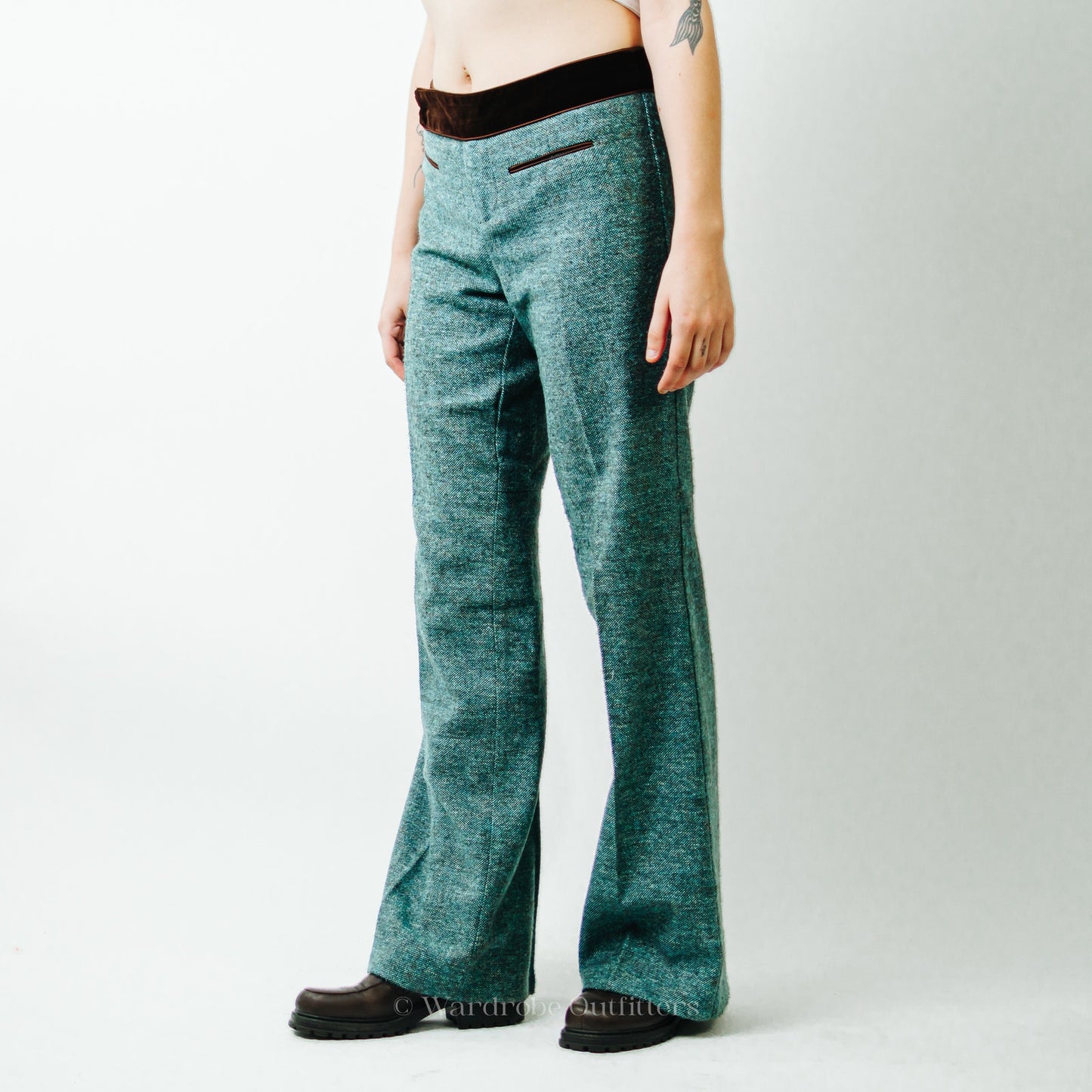 Nanette Lepore Green Tweed Wool Pants / 8