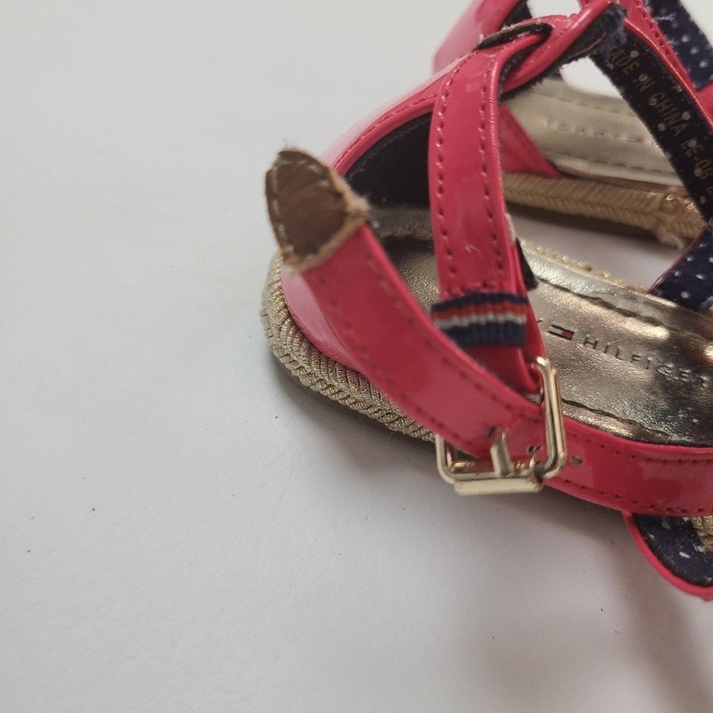 Tommy Hilfiger Pink Patent Leather Girls Sandals - 13