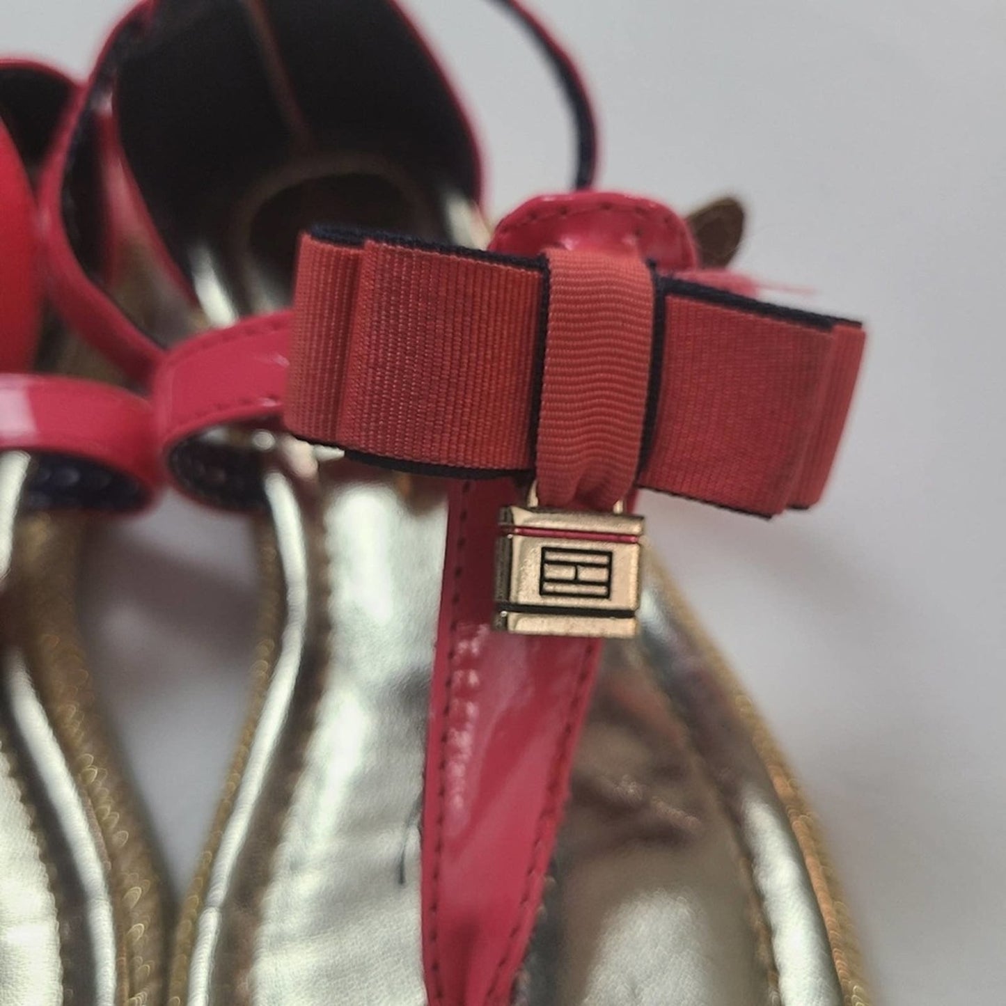 Tommy Hilfiger Pink Patent Leather Girls Sandals - 13
