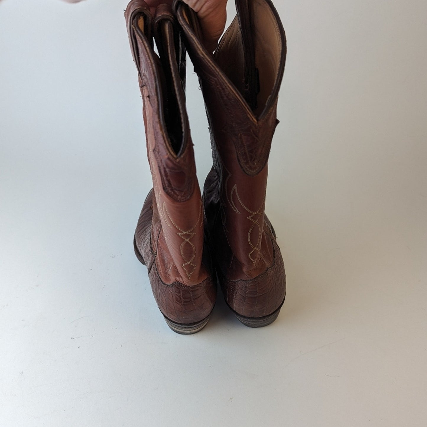 Vintage Justin Men's Boots Exotic Bias Cut Alligator - 8.5D
