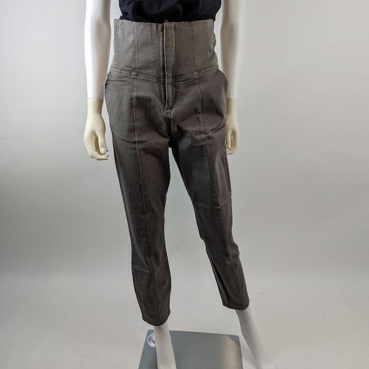 ASOS Grey High Waisted Cropped Pants 6