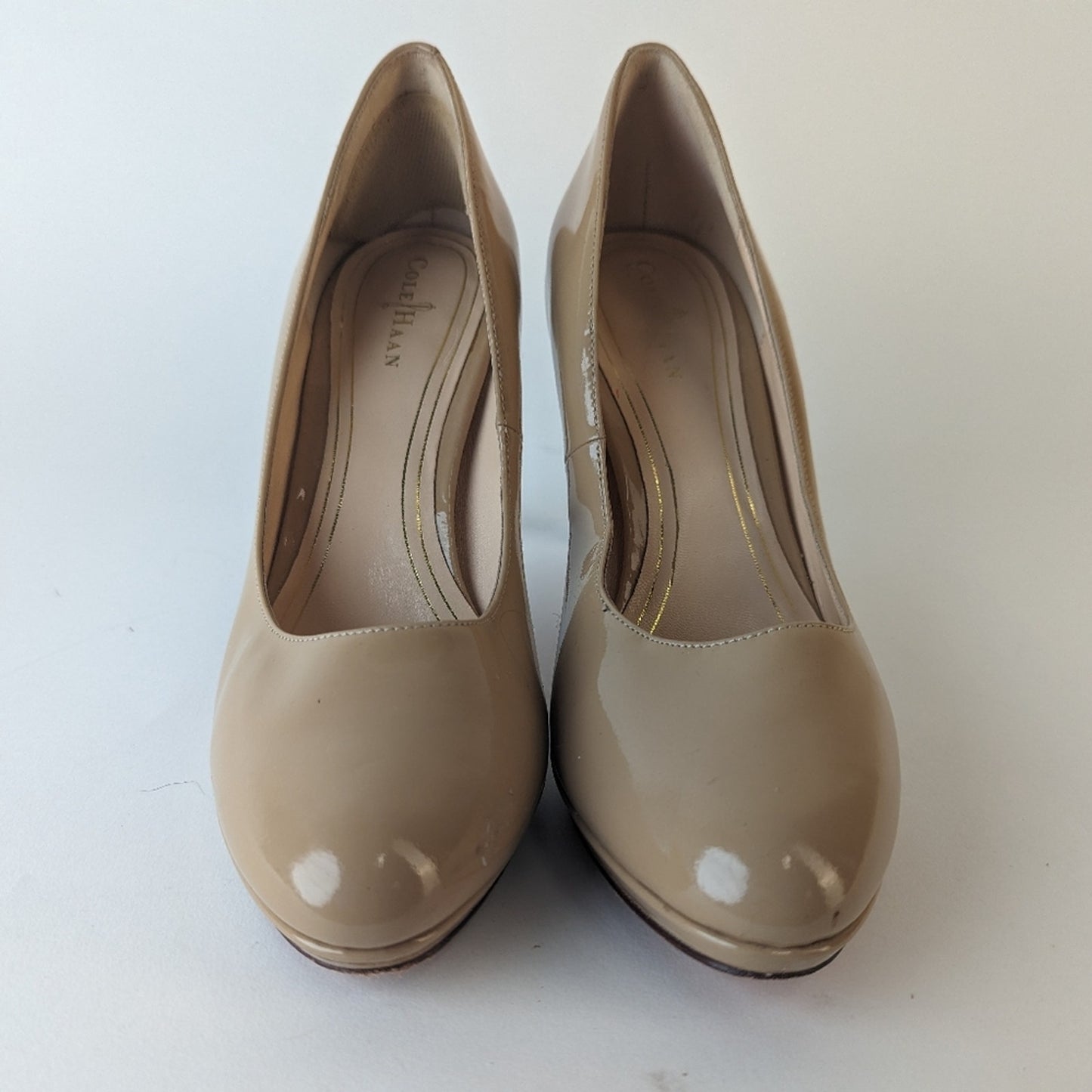 Cole Haan x Nike Air Nude Patent Leather Platform Heels / 7
