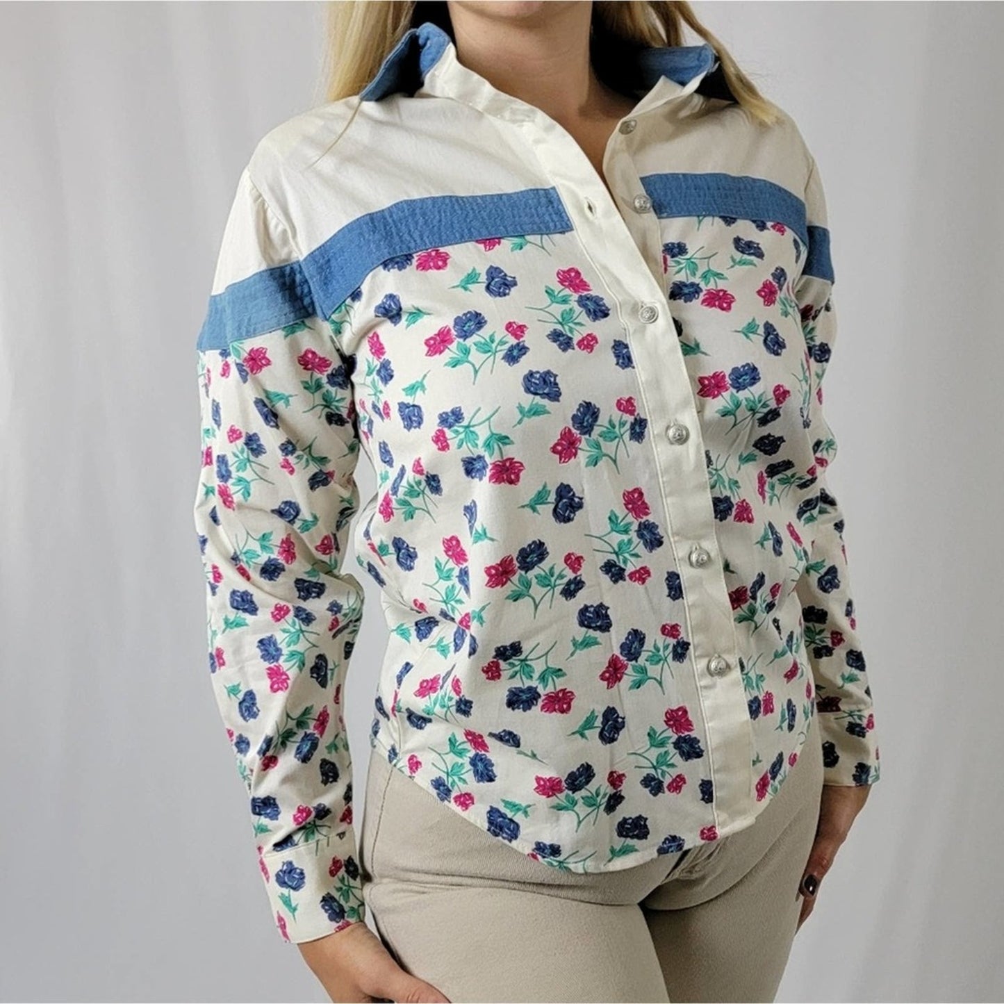 Vintage 90s Western Muted Multicolor Long Sleeve - S,L,XL