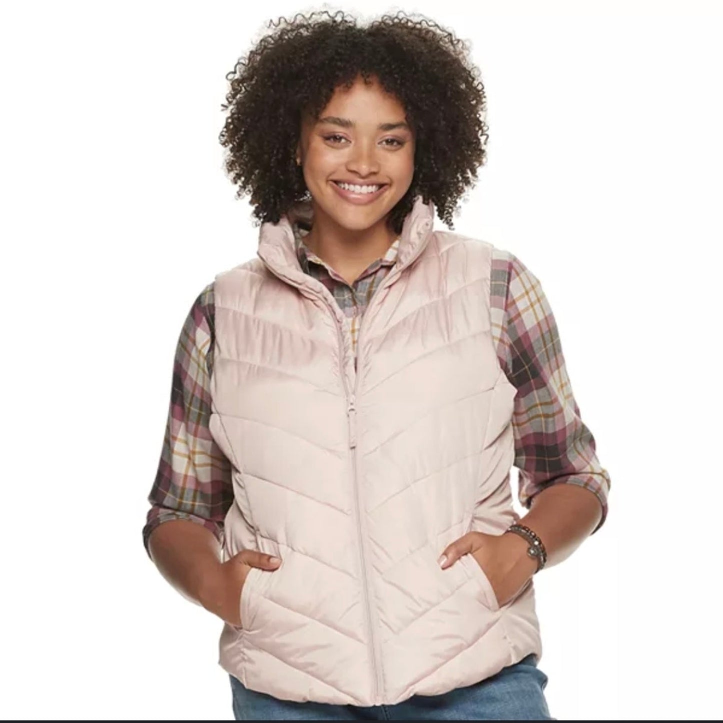 So Pink Puffer Vest / Large