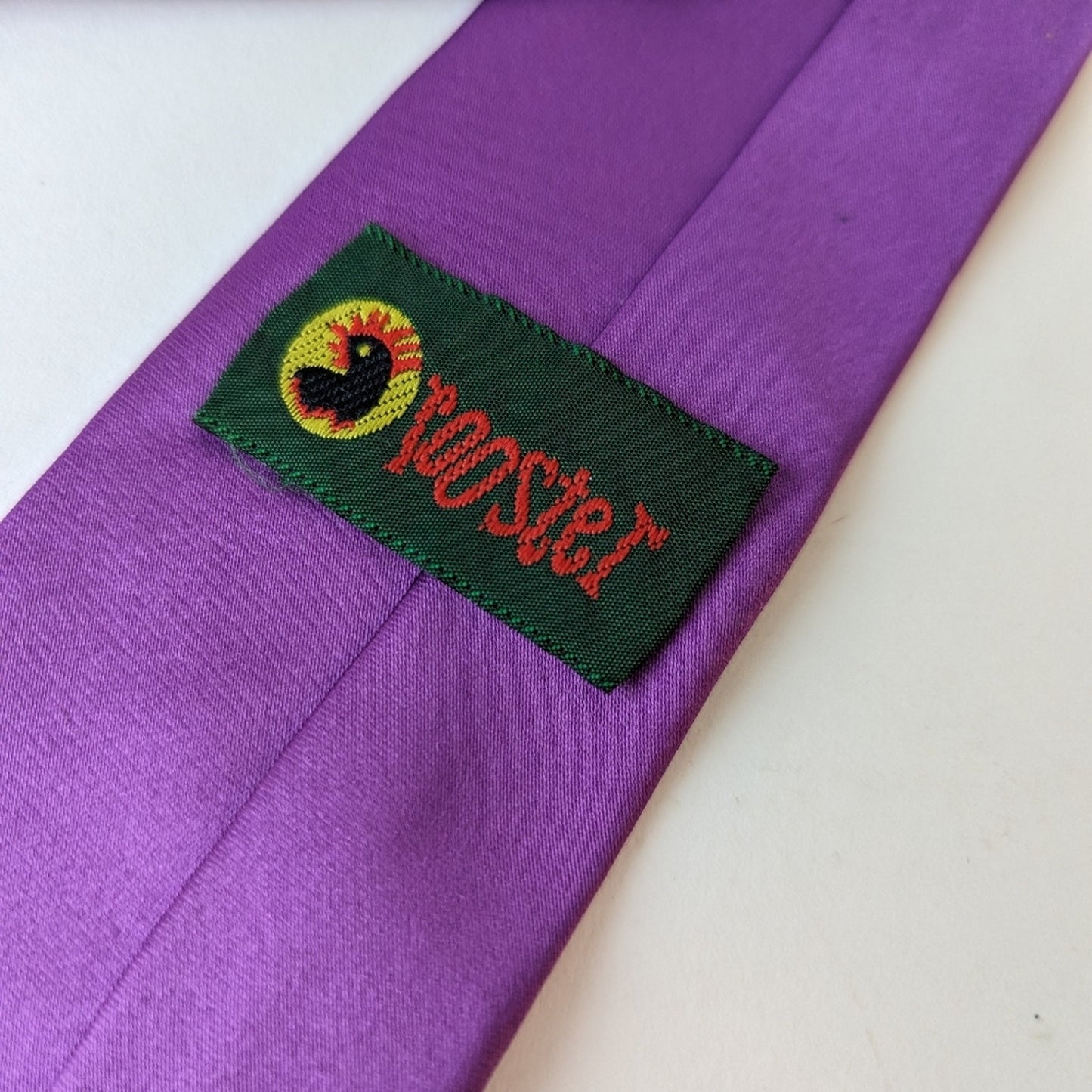 Vintage Rooster Purple Clip On Tie