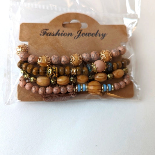 NWT Boho Handmade Beaded Bracelet Set
