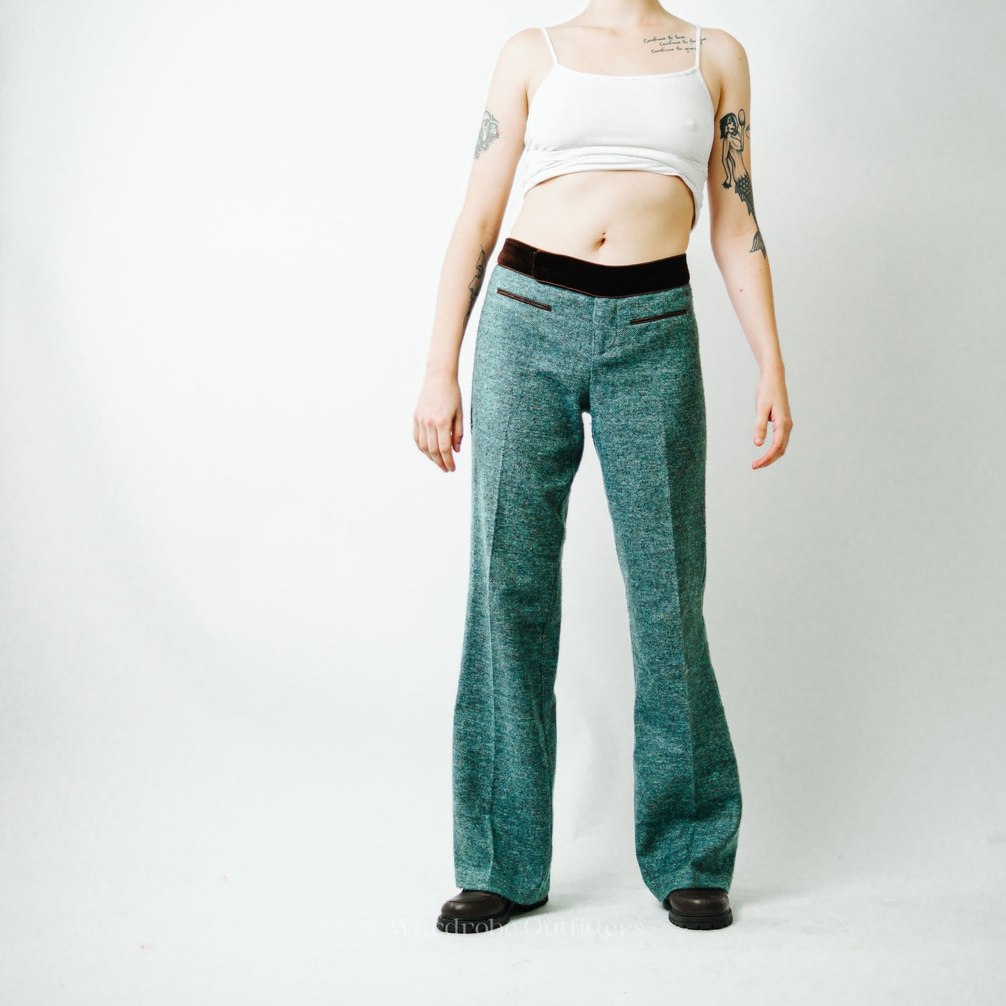Nanette Lepore Green Tweed Wool Pants / 8