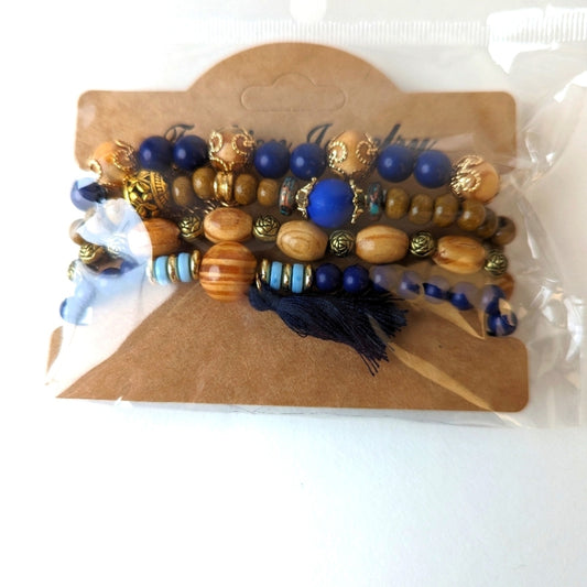 NWT Boho Handmade Beaded Bracelet Set