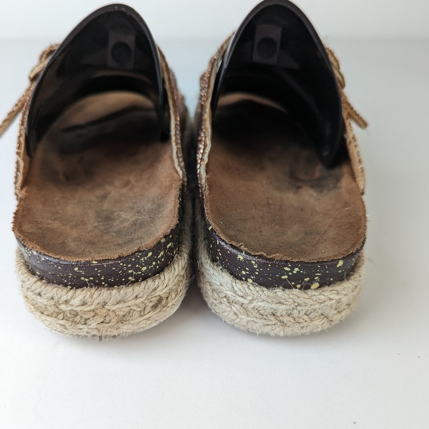 Rose Gold Espadrille Strappy Sandals