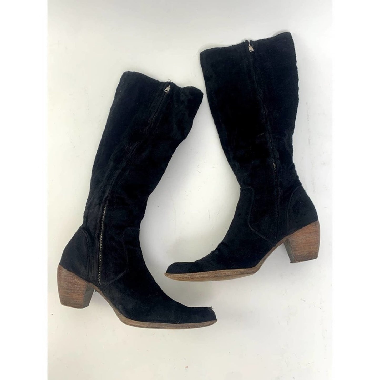 Elizabeth and James Black E-ryder Velvet Western Boots / Booties - 6.5