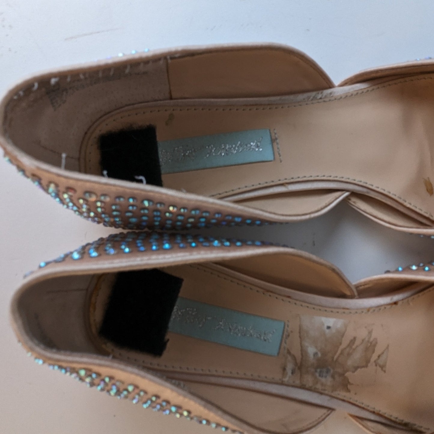Betsey Johnson Jane Satin Rhinestone Flats / 9