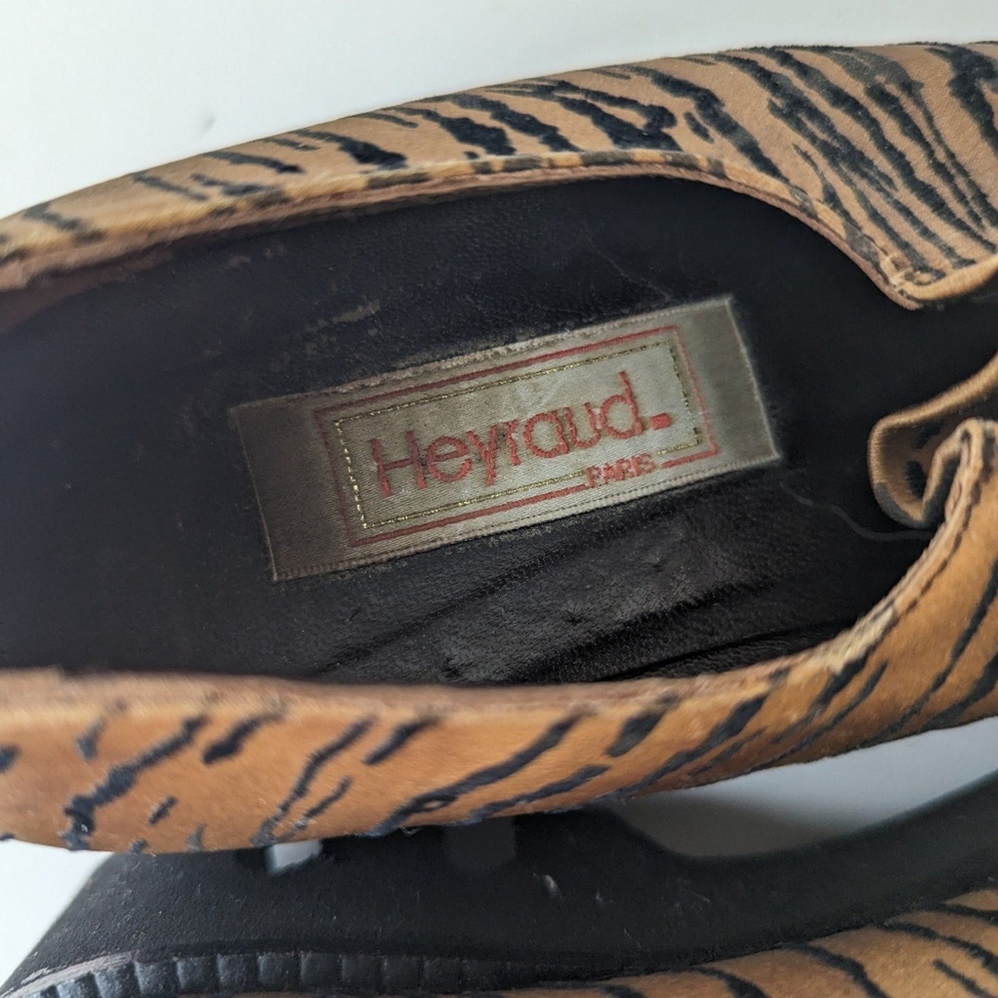 Heyraud Paris Tiger Print Chunky Slip On Loafer