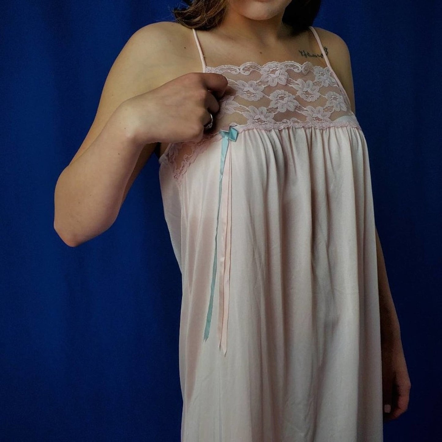 Vintage 60s 70s Babydoll Negligee Teddy - M