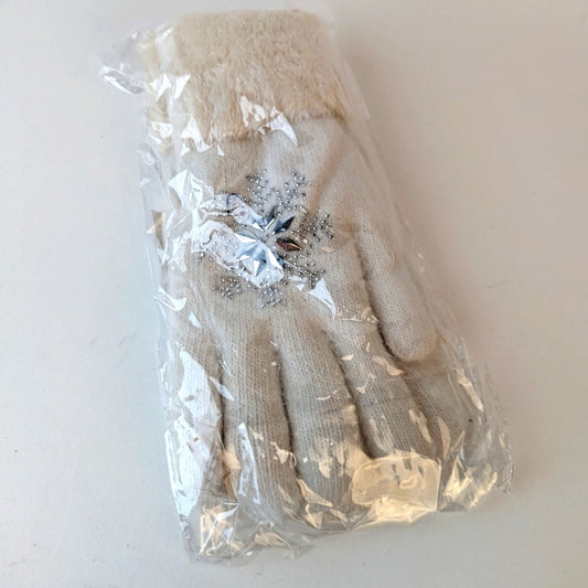 NWT Embellished Plush Gloves