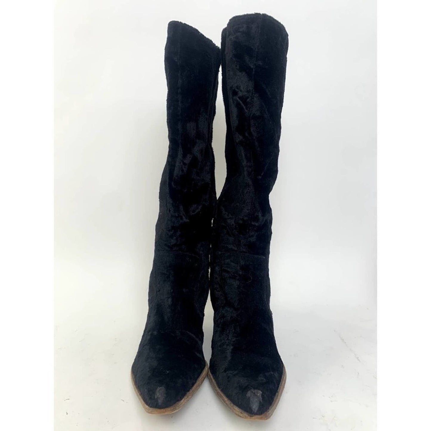Elizabeth and James Black E-ryder Velvet Western Boots / Booties - 6.5