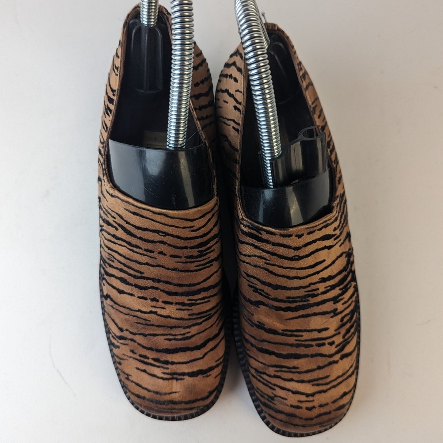Heyraud Paris Tiger Print Chunky Slip On Loafer
