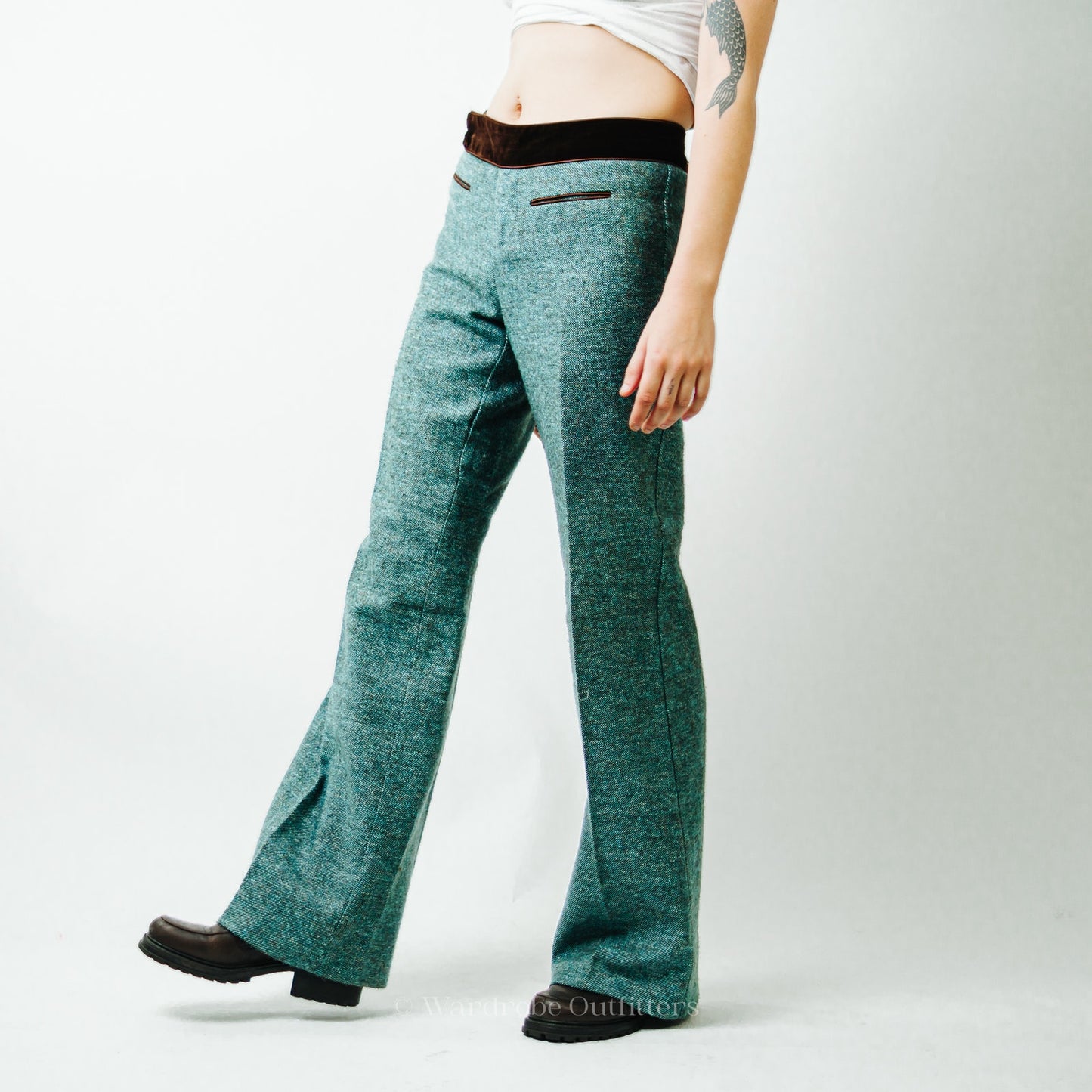 Nanette Lepore Green Tweed Wool Pants / 8