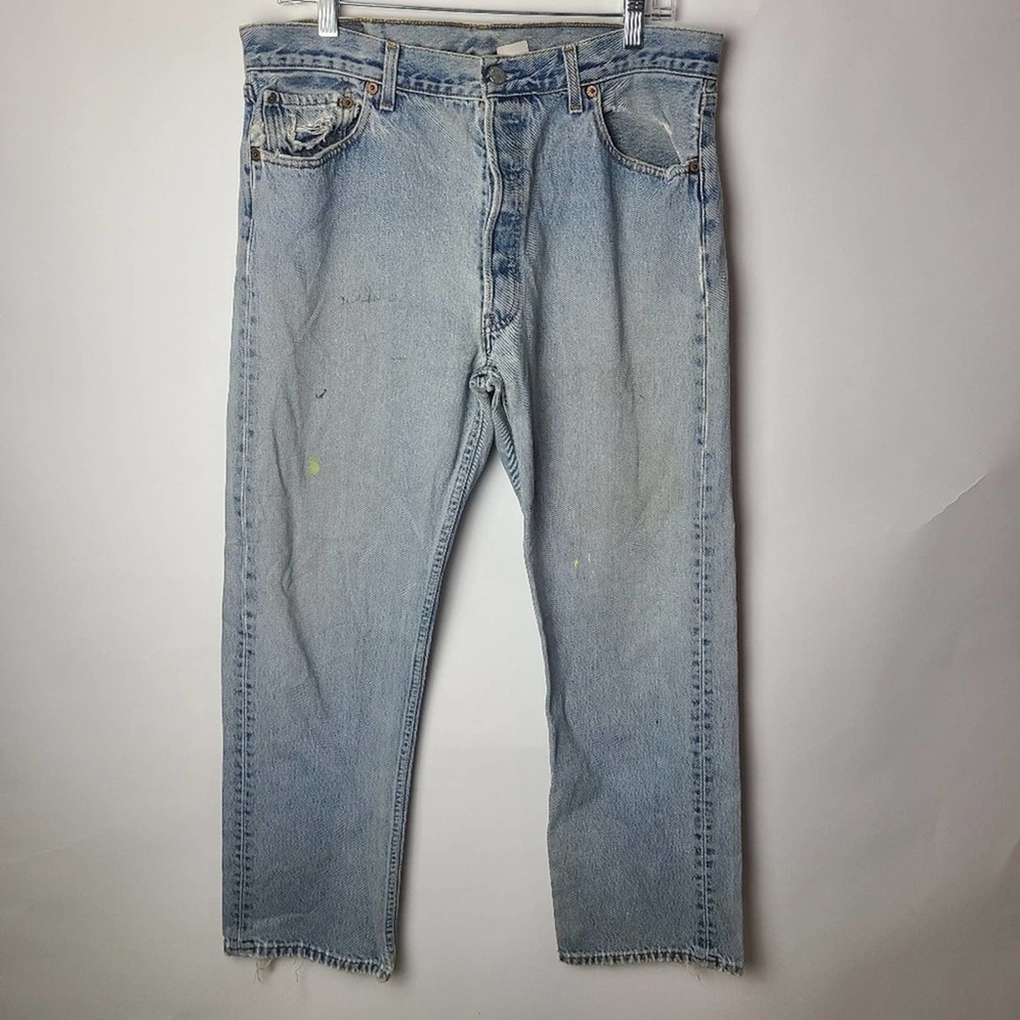 Vintage Distressed 501 Button Fly Jeans 36×30