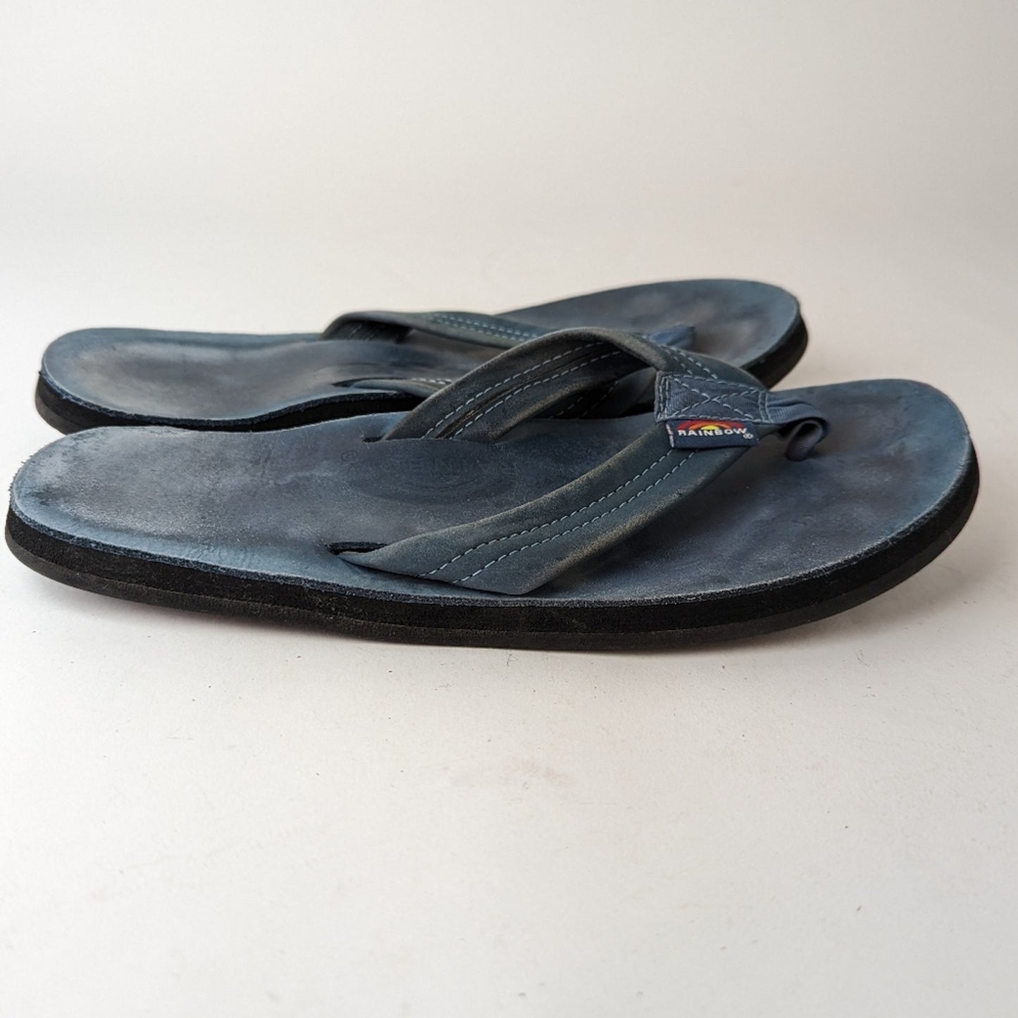 Rainbow Classic Leather Sandals Blue