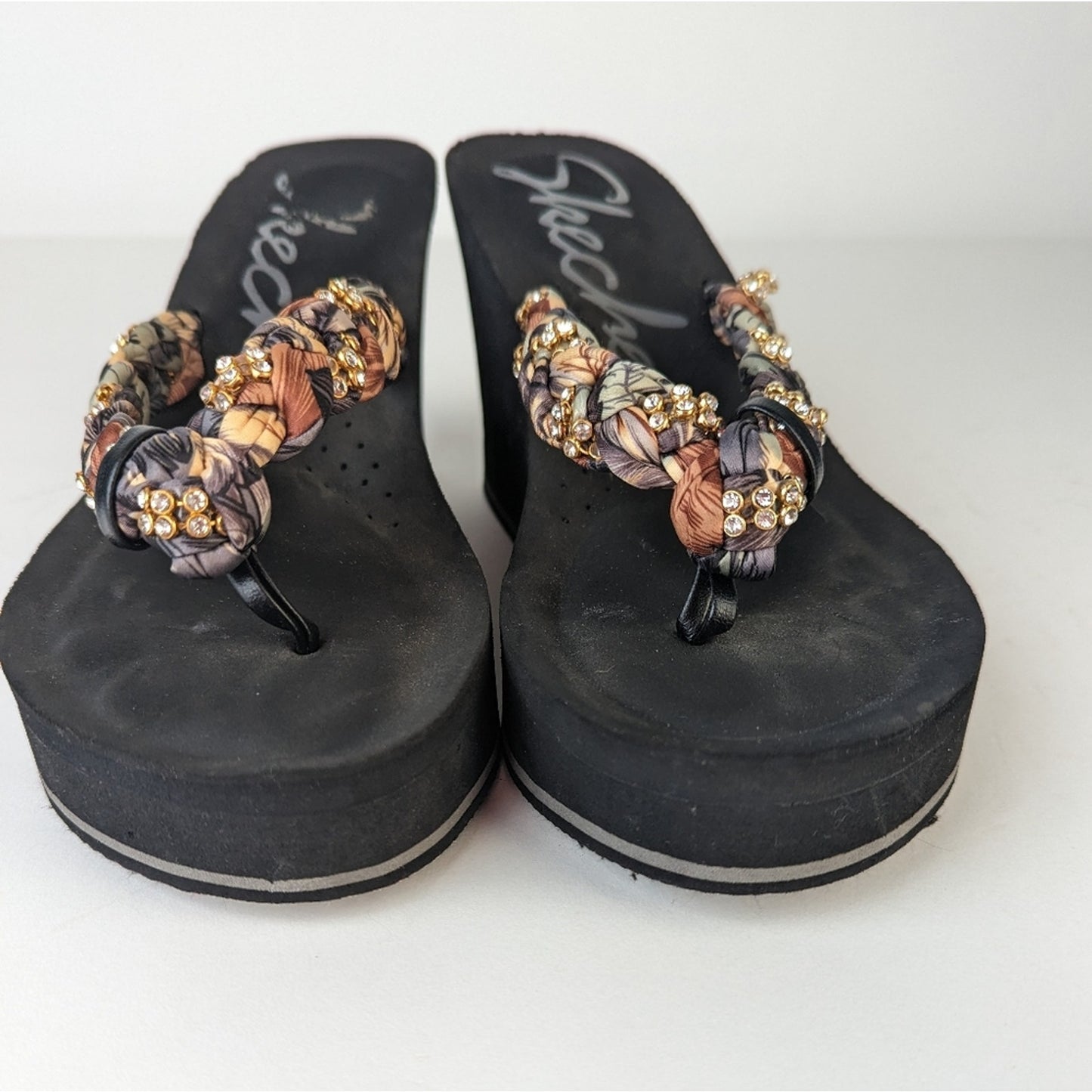 Skechers Platform Braided Sandals - 8
