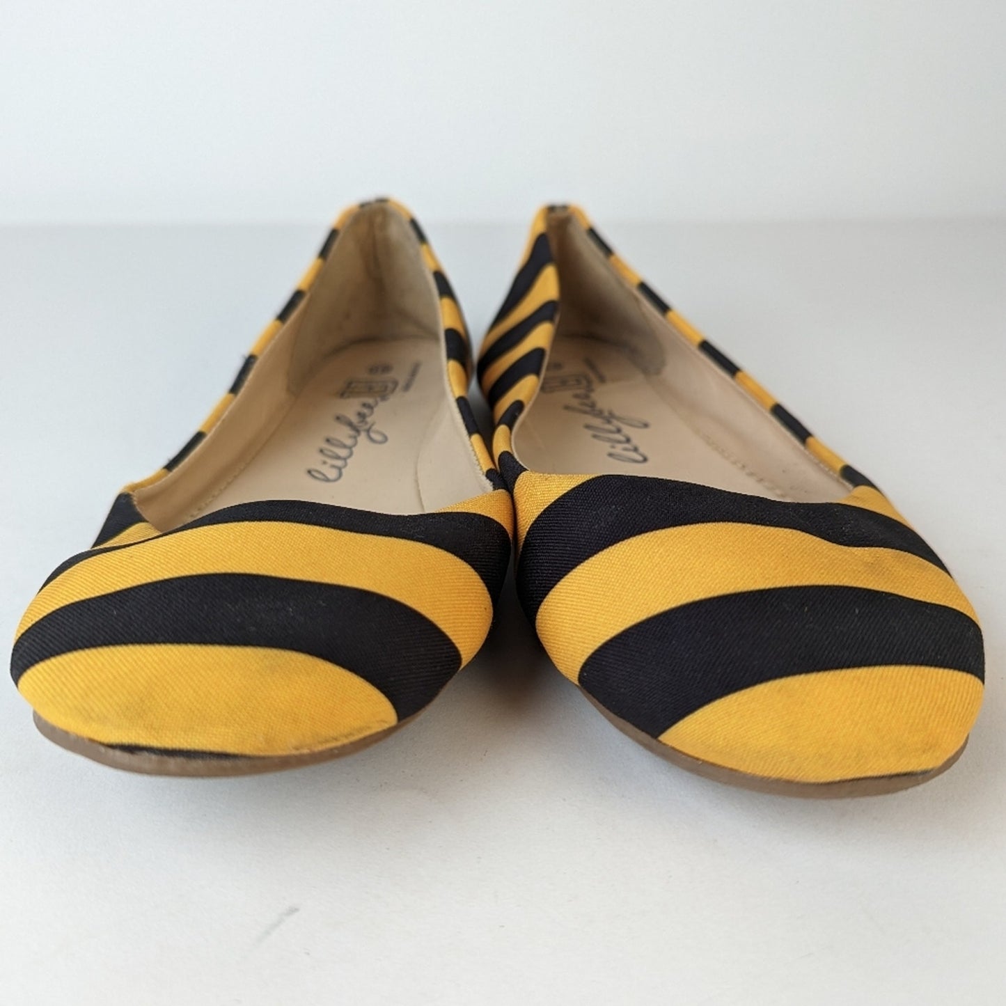 Lillybee Black & Vegas Gold Striped Ballet Shoes - 10
