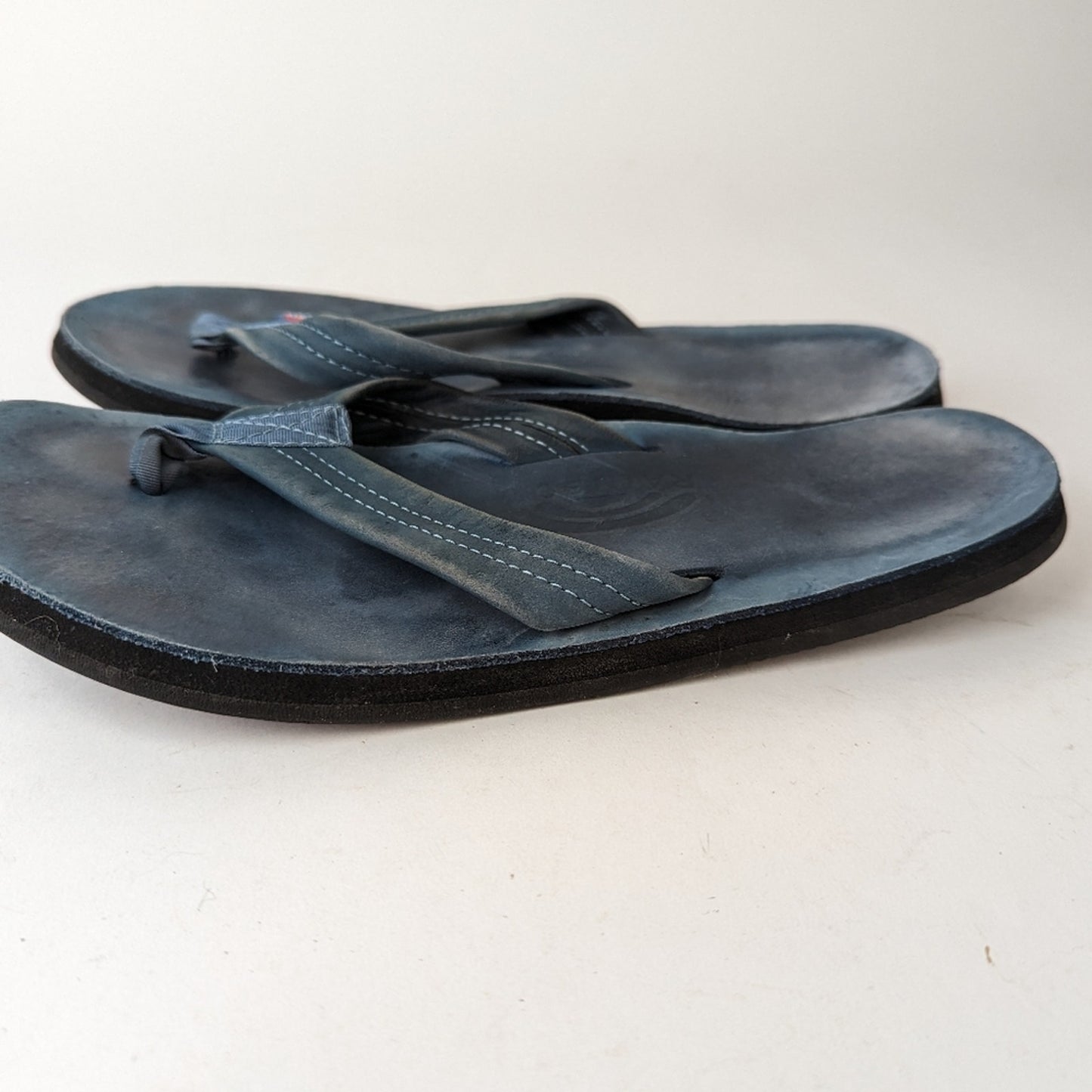Rainbow Classic Leather Sandals Blue