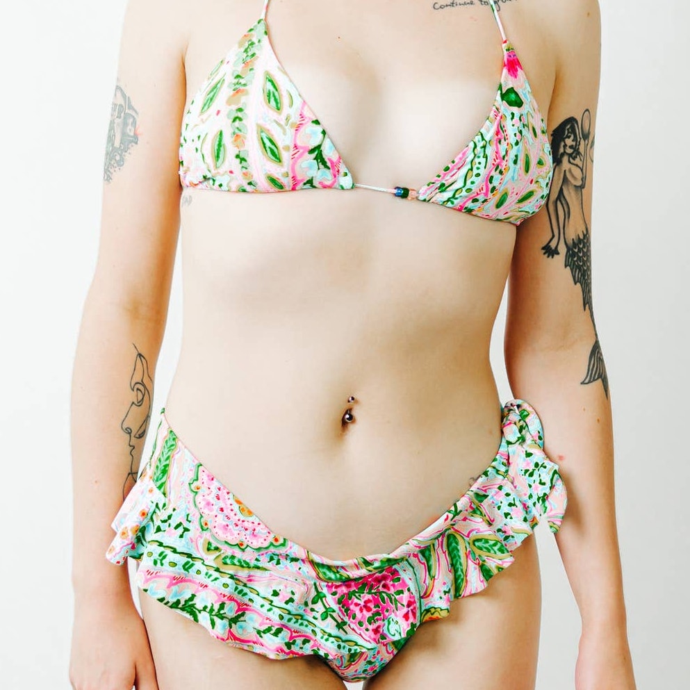 Ralph Lauren Paisley Ruffled Bikini - Small