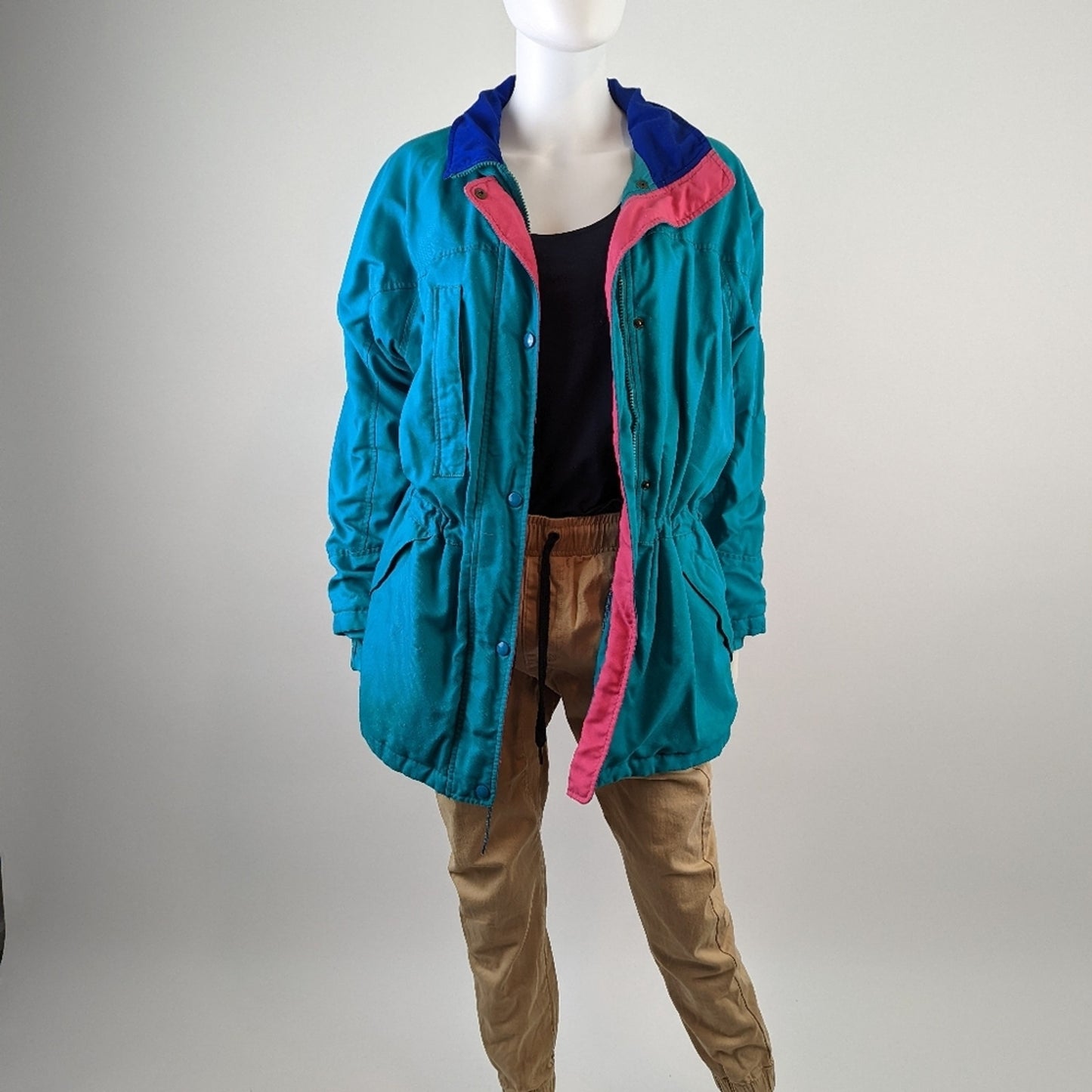 Vintage 90s Sports Wear Color-Blocked Pastel Ski / Bomber / Track Jacket