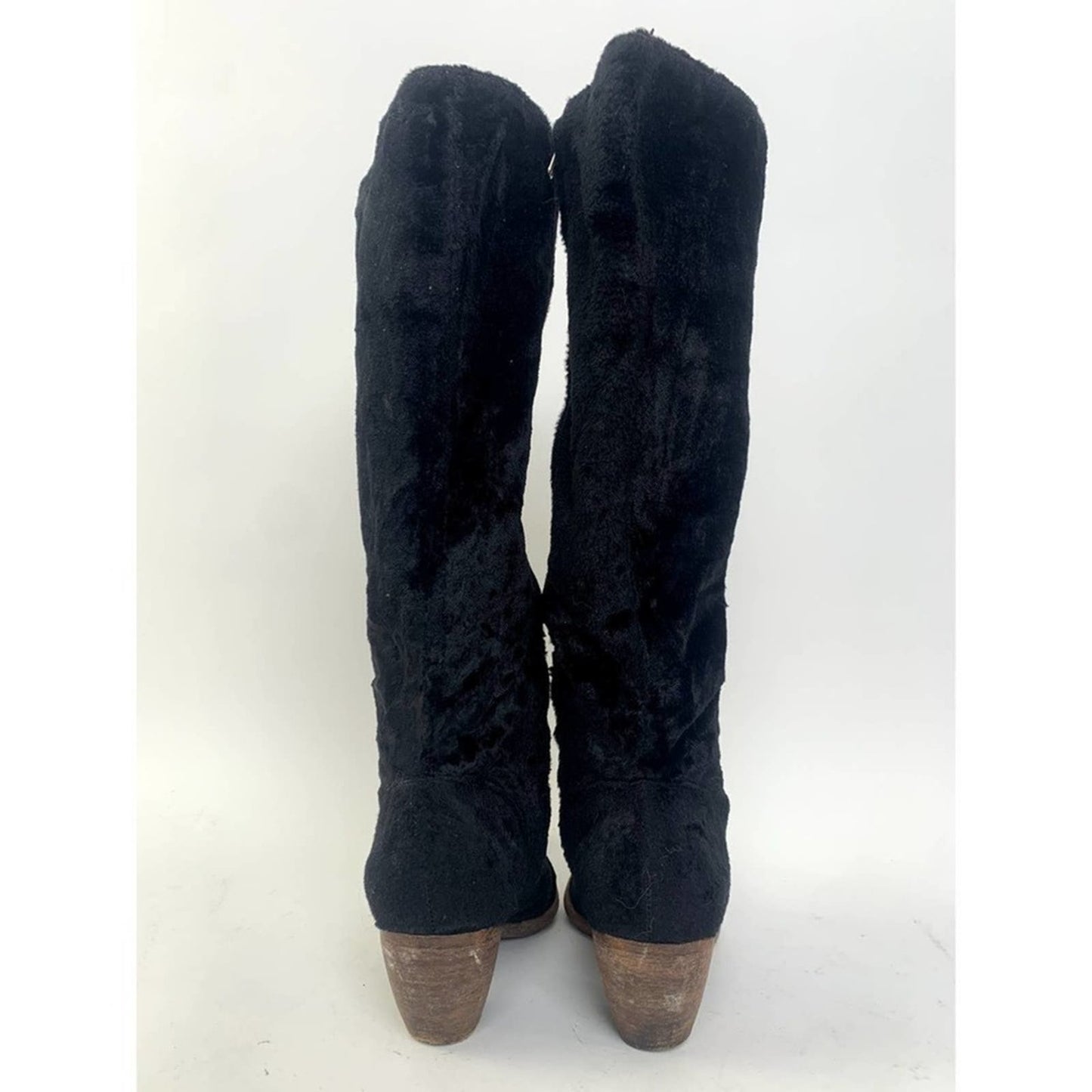 Elizabeth and James Black E-ryder Velvet Western Boots / Booties - 6.5