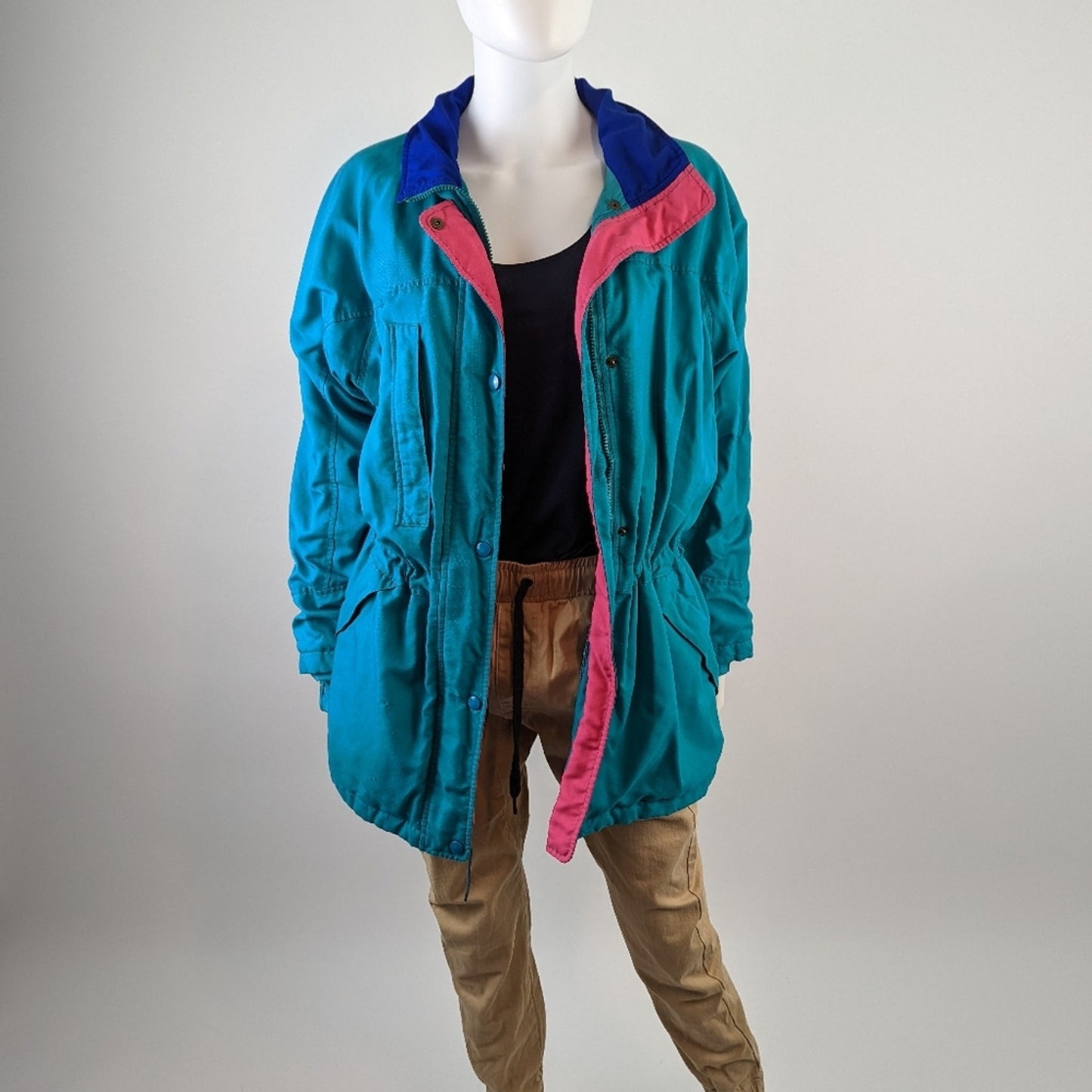 Vintage 90s Sports Wear Color-Blocked Pastel Ski / Bomber / Track Jacket
