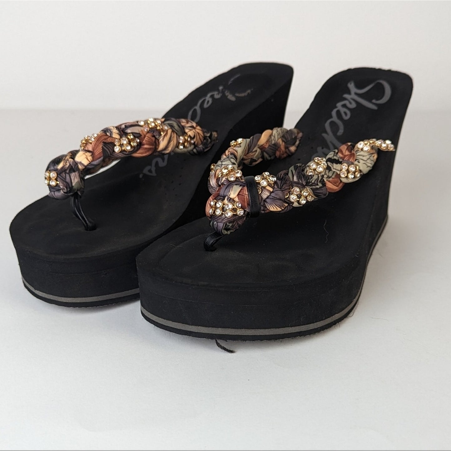 Skechers Platform Braided Sandals - 8