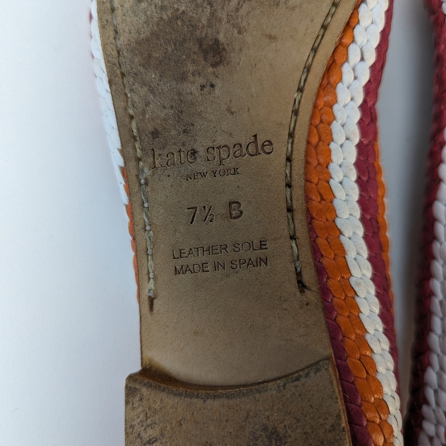 Kate Spade Woven Leather Ballet Flats / 7.5