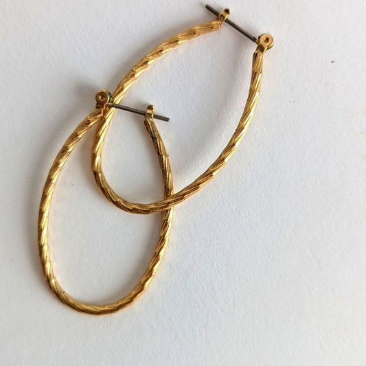 Gold Hoop  Rope Earrings