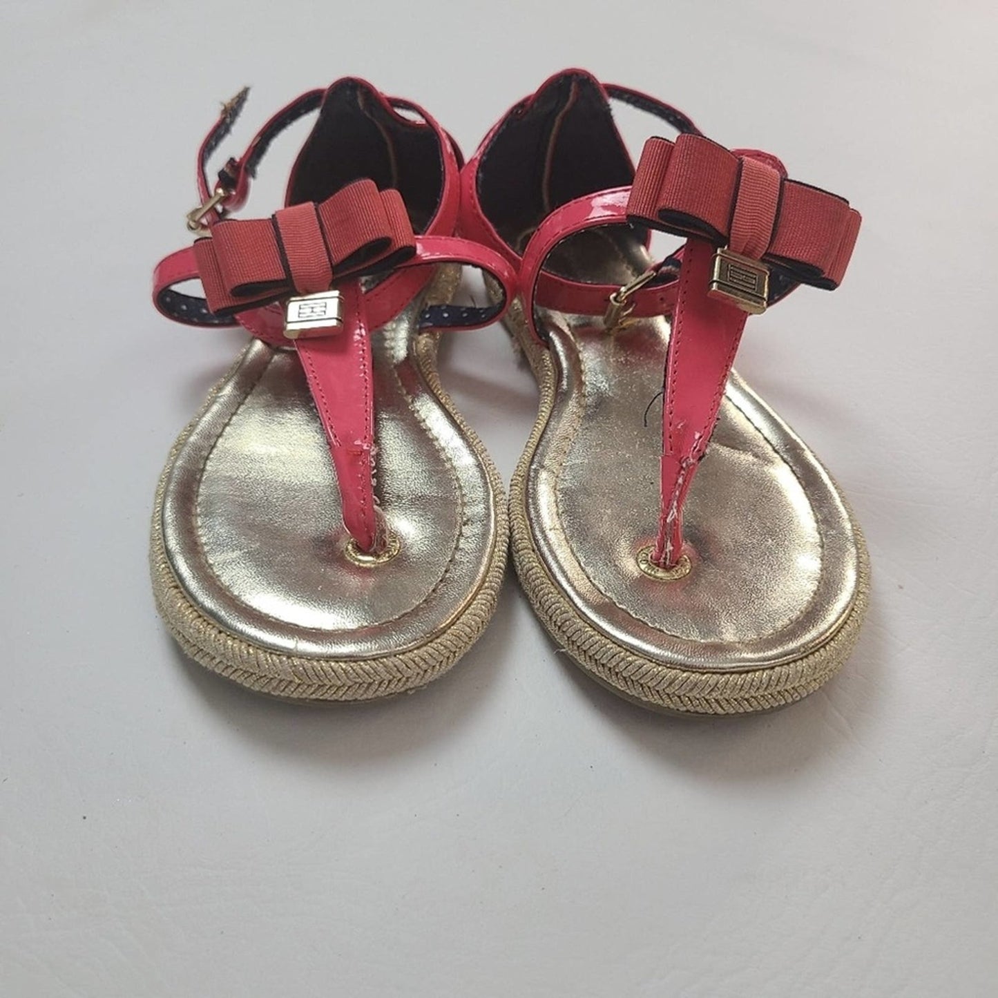 Tommy Hilfiger Pink Patent Leather Girls Sandals - 13