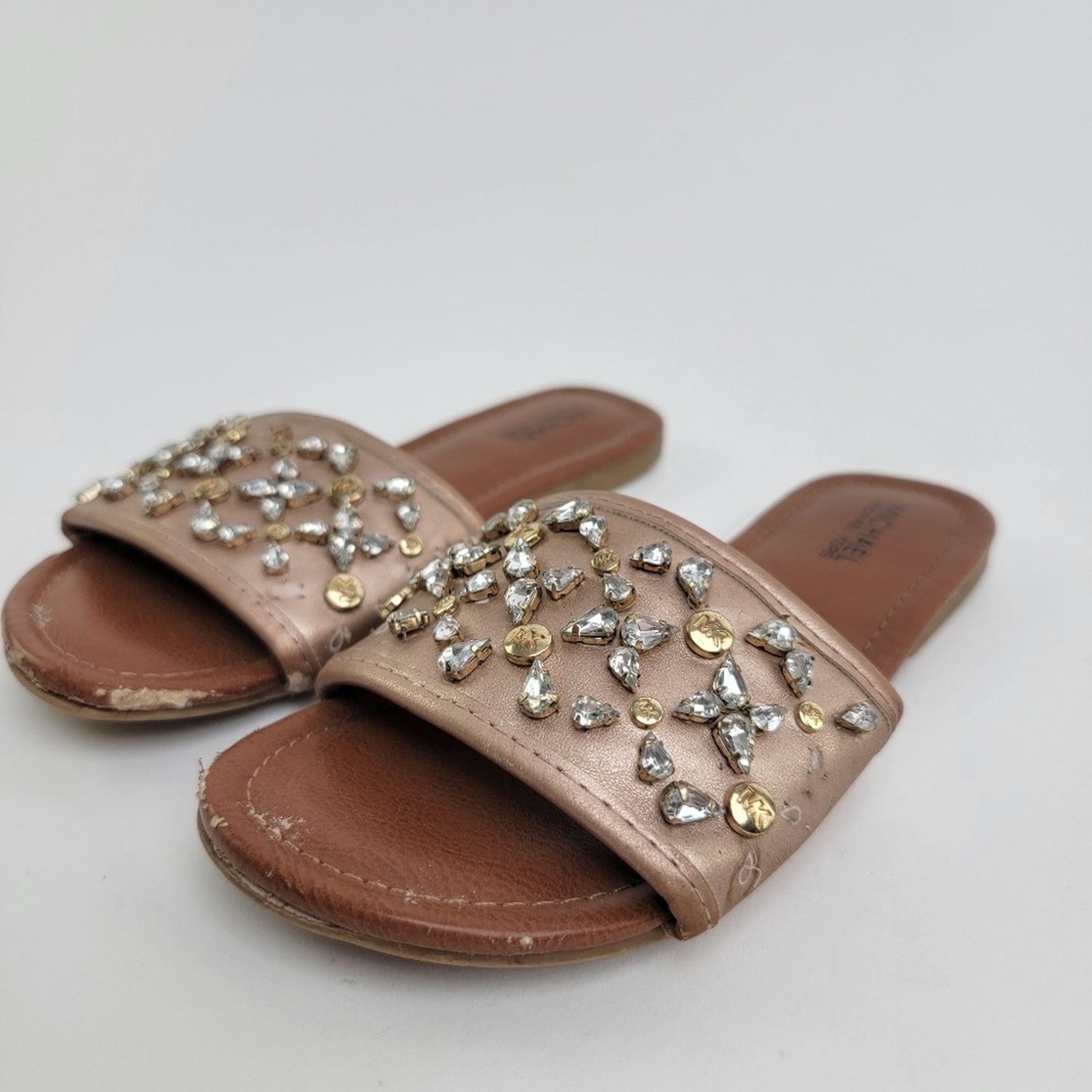 Michael Michael Kors Girls Rhinestone Gem Flip Flop Sandals - 1 C
