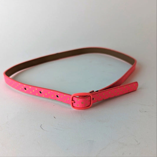 Hot Pink Polka Dot Skinny Belt / 22"