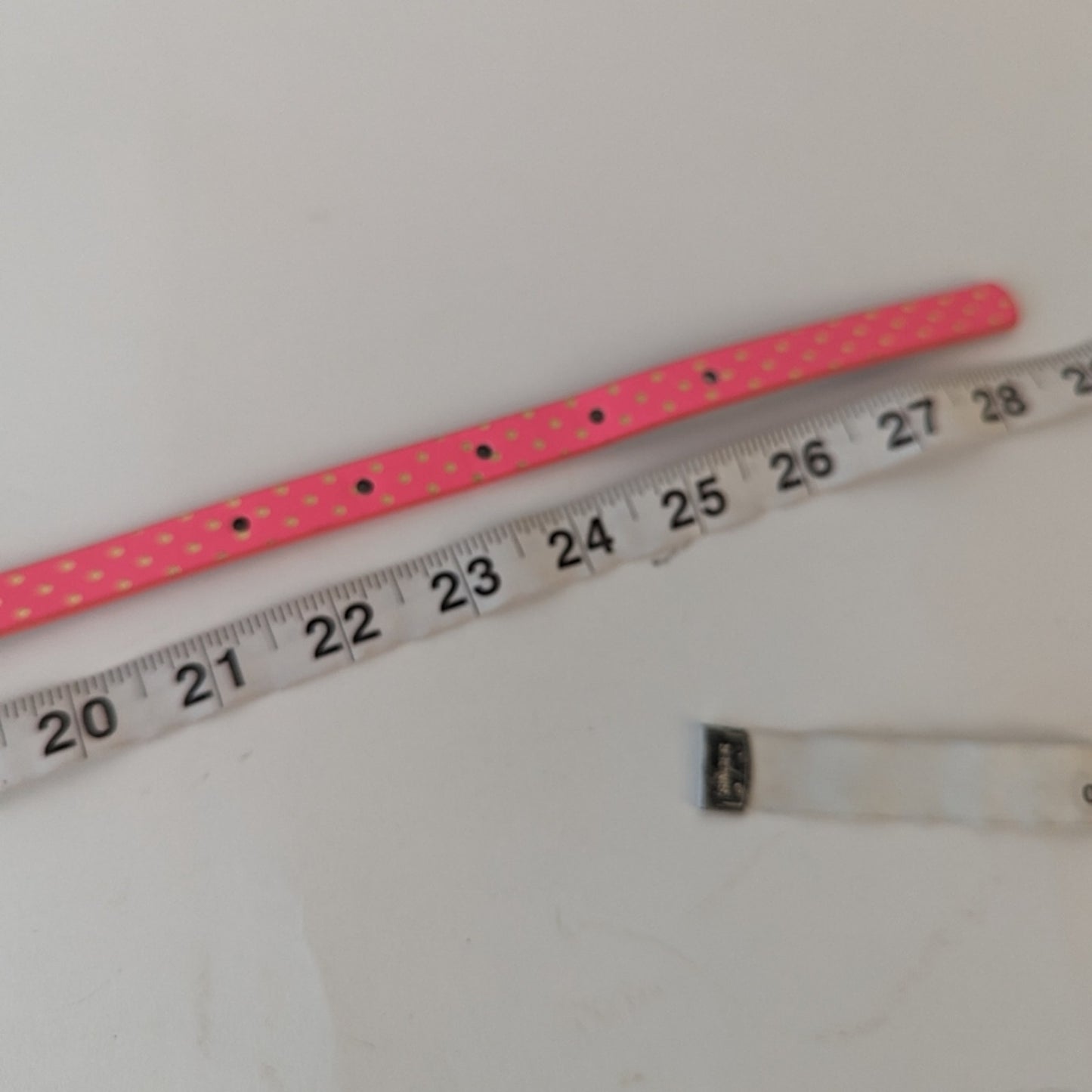 Hot Pink Polka Dot Skinny Belt / 22"